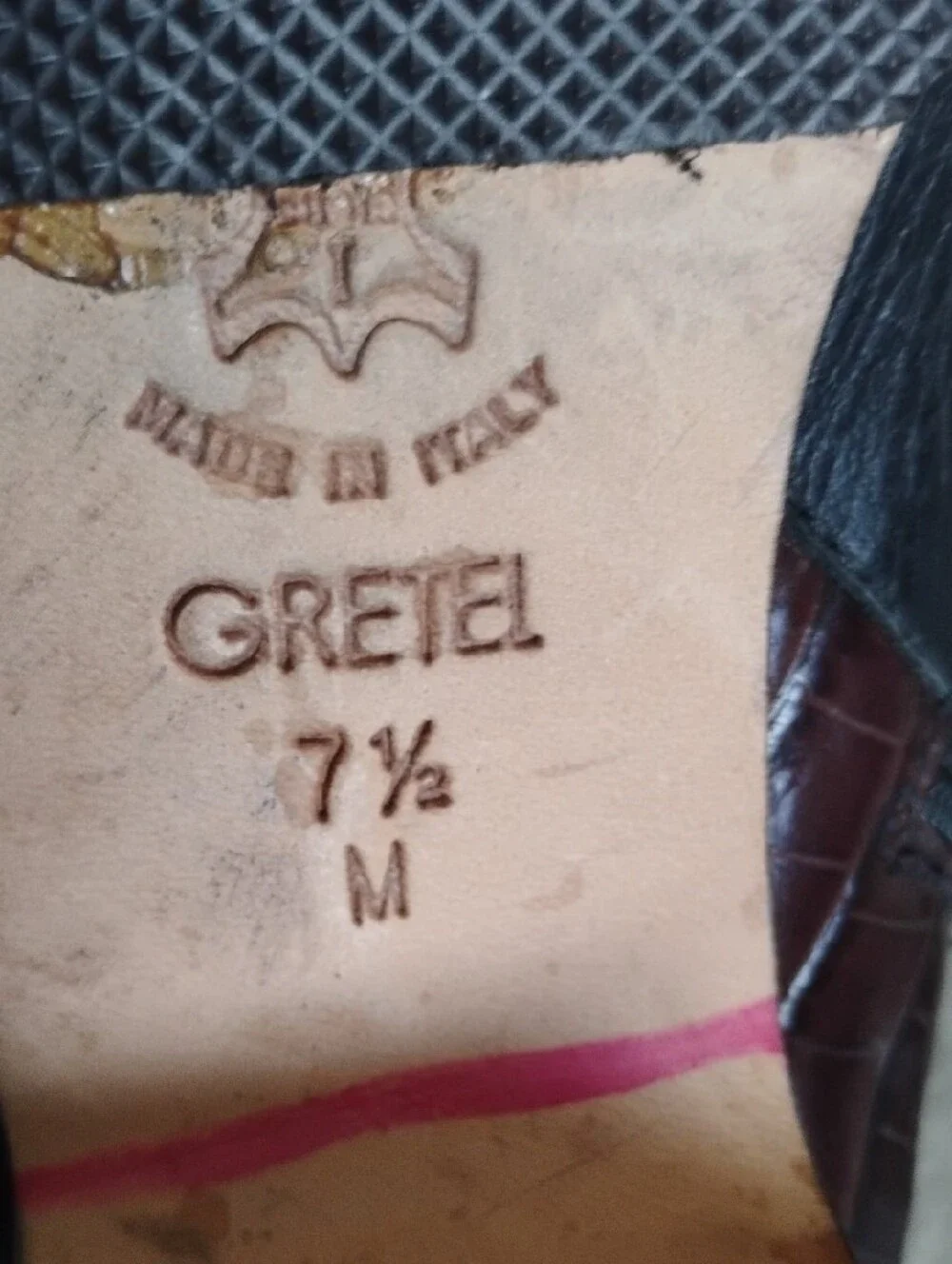 Brighton ..Gretel..Black and brown Croc-Accent Leather Ankle Boots. 7.5
